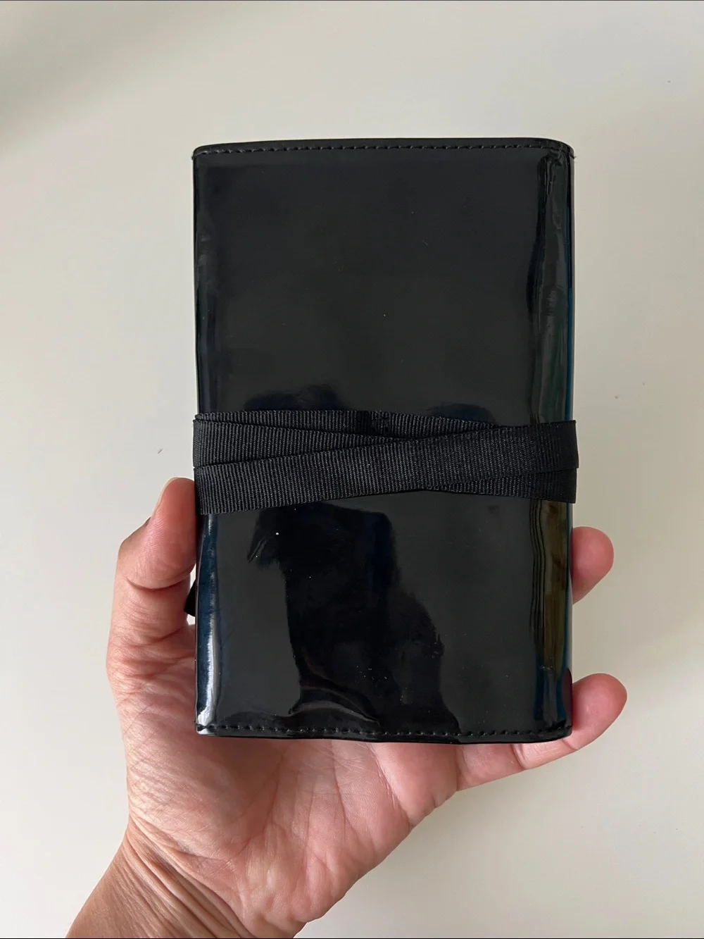 Dior Black Patent MAKEUP BAG Ribbon-Wrapped Wallet